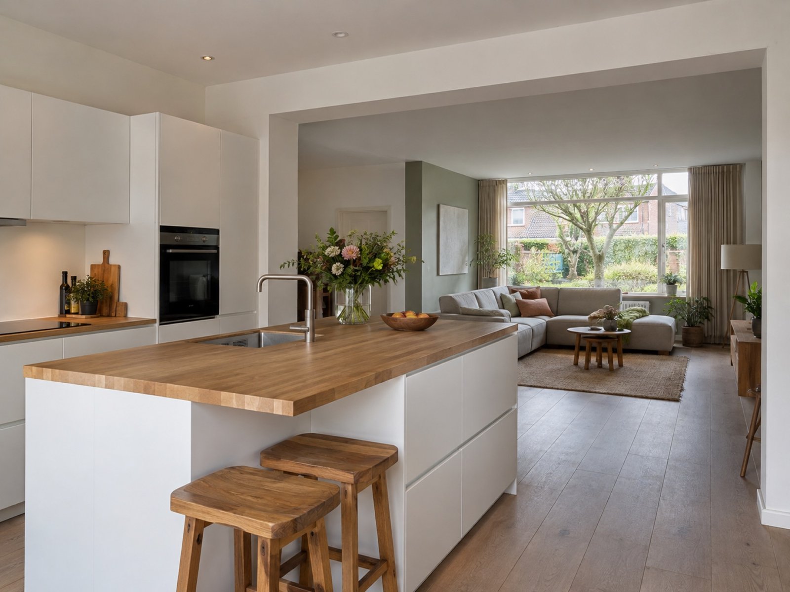 Keuken met doorbraak naar de kamer in Beilen