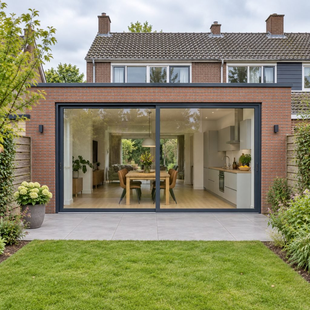 Aanbouw van buiten